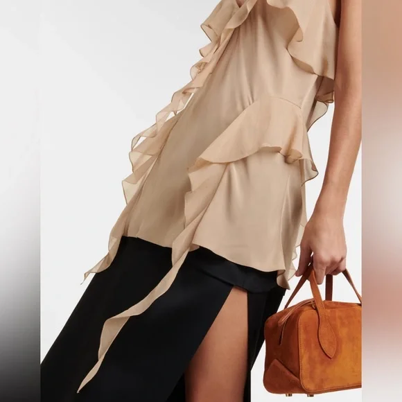 NWT KHAITE Piet ruffled silk georgette camisole - Picture 5 of 6